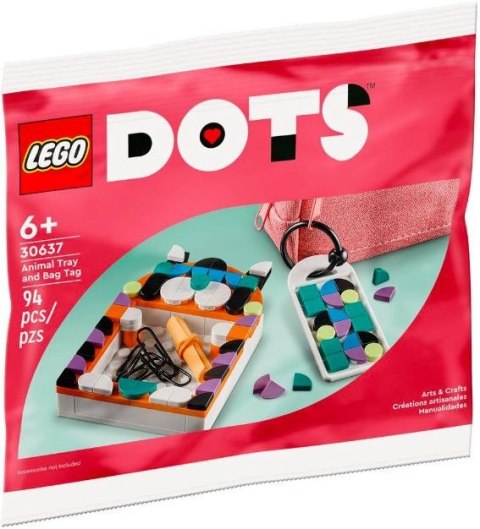 Klocki Lego Klocki DOTS 30637 Tacka w kształcie zwierzaka i zawieszka na torbę