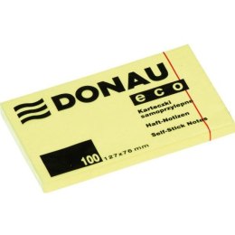 BLOCZEK DONAU ECO 127 X 76 MM ŻÓŁTY ECO 100 KARTEK SAMOPRZYLEPNY Donau