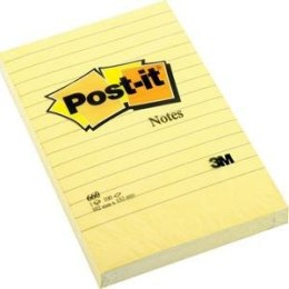 BLOCZEK POST-IT ŻÓŁTY 102 X 152 MM W LINIE 100 KARTEK SAMOPRZYLEPNY Post-it