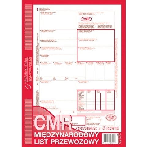 CMR LIST PRZEWOZOWY NUMEROWANY (O+5K) MICHALCZYK I PROKOP A4 Michalczyk i Prokop