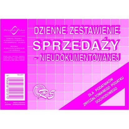 DZIENNE ZESTAWIENIE SPRZEDAŻY (NIEUDOKUMENTOWANEJ). (OFFSET) MICHALCZYK I PROKOP A6 Michalczyk i Prokop