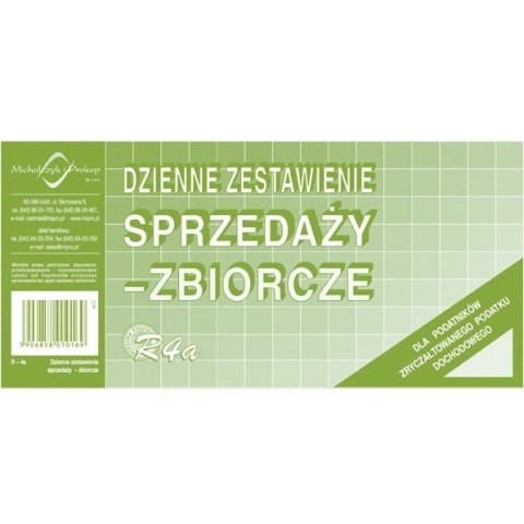 DZIENNE ZESTAWIENIE SPRZEDAŻY - ZBIORCZE (OFFSET) MICHALCZYK I PROKOP 1/3 A4 Michalczyk i Prokop