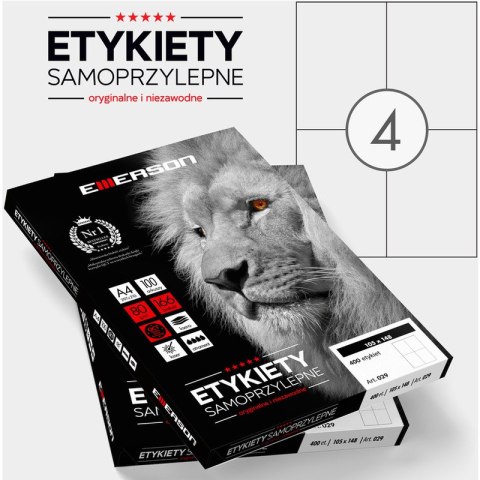 ETYKIETY 105 X 148.0 MM. 4 SZT/A4 EMERSON UNIWERSALNE Emerson