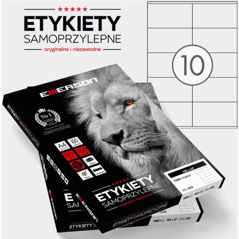 ETYKIETY 105 X 57.0 MM. 10 SZT/A4 EMERSON UNIWERSALNE Emerson