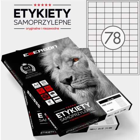 ETYKIETY 33 X 22.0 MM. 78 SZT/A4 EMERSON UNIWERSALNE Emerson