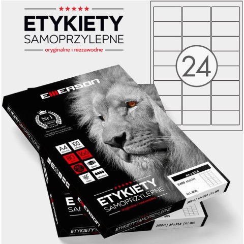 ETYKIETY 64 X 33.8 MM. 24 SZT/A4 EMERSON UNIWERSALNE Emerson