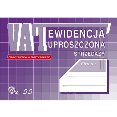 EWIDENCJA VAT SPRZEDAŻY A5 (UPROSZCZONA) (OFFSET) MICHALCZYK I PROKOP A5 Michalczyk i Prokop