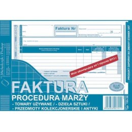 FAKTURA PROCEDURA MARŻY - PRZEDMIOTY KOLEKCJONERSKIE I ANTYKI (O+1K) A5 Michalczyk i Prokop