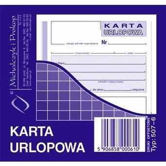 KARTA URLOPOWA (OFFSET) MICHALCZYK I PROKOP 2/3 A6 Michalczyk i Prokop