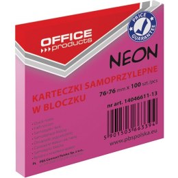 KARTECZKI OFFICE PRODUCTS 76X 76 MM RÓŻOWE (100), RÓŻOWY Office Products