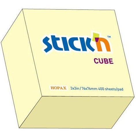 KARTECZKI STICK'N 76 X 76 MM ŻÓŁTE PASTEL (400) STICK'N