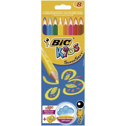 KREDKI BIC SUPERSOFT 8 KOLORÓW + TEMPERÓWKA Bic