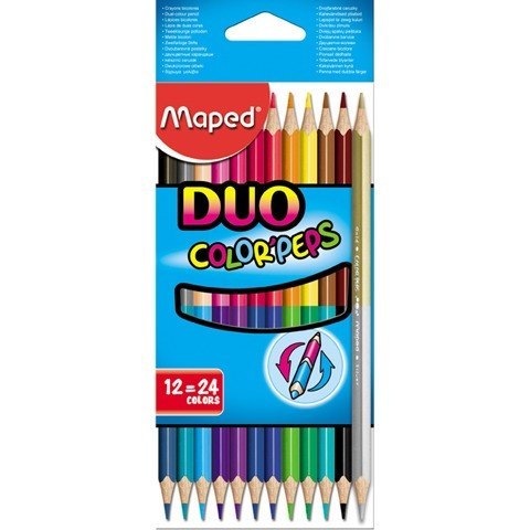 KREDKI DWUSTRONNE COLORPEPS DUO 12 SZT = 24 KOLORY Maped