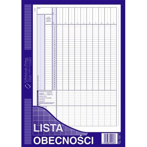 LISTA OBECNOŚCI (OFFSET) MICHALCZYK I PROKOP A4 Michalczyk i Prokop