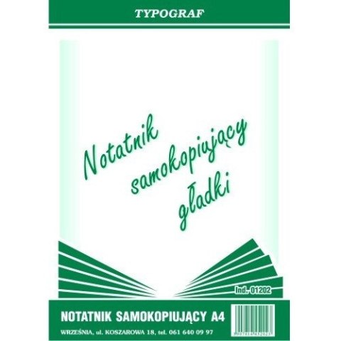 NOTATNIK SAMOKOPIUJĄCY A4 GŁADKI TYPOGRAF