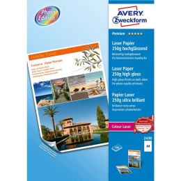 PAPIER FOTOGRAFICZNY PREMIUM OBUSTRONNIE POWLEKANY WYSOKOBŁYSCZĄCY 250 G 210 X 297 MM BIAŁY, BIAŁY Avery Zweckform