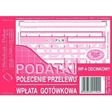 PODATKI - PRZELEW/WPŁATA 4-ODCINKI A6 (O+3K) MICHALCZYK I PROKOP Michalczyk i Prokop