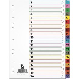 PRZEKŁADKI A4 1-20 MYLAR MIX KOLORÓW LAM. INDEKSY Q-CONNECT