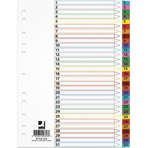 PRZEKŁADKI A4 1-31 MYLAR MIX KOLORÓW LAM. INDEKSY Q-CONNECT