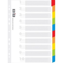 PRZEKŁADKI KARTONOWE A4 INDEX LAMINOWANY 10 KOLORÓW Office Products