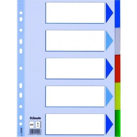 PRZEKŁADKI PP ESSELTE A4 INDEX 5 KOLORÓW Esselte