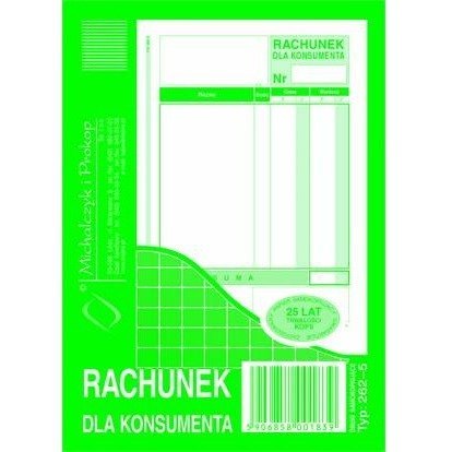 RACHUNEK DLA KONSUMENTA A6 (WIELOKOPIA) MICHALCZYK I PROKOP Michalczyk i Prokop