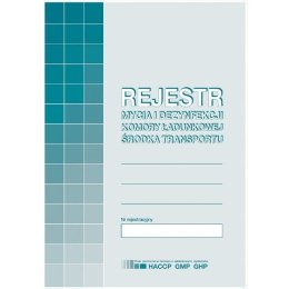 REJESTR MYCIA I DEZYNFEKCJI KOMORY ŁADUNKOWEJ ŚRODKA TRANSPORTU (OFFSET) MICHALCZYK I PROKOP A5 Michalczyk i Prokop