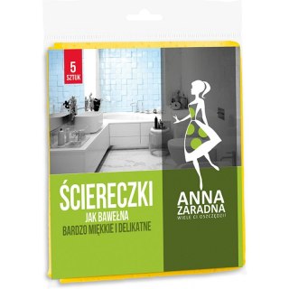 ŚCIERECZKI BAWEŁNIANE ŻÓŁTE OP. 5 SZT ANNA ZARADNA