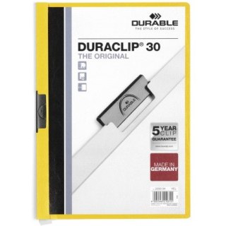 SKOROSZYT Z KLIPSEM A4 DURABLE DURACLIP 30, ŻÓŁTY Durable