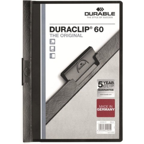 SKOROSZYT Z KLIPSEM A4 DURABLE DURACLIP 60, CZARNY Durable