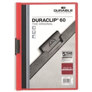 SKOROSZYT Z KLIPSEM A4 DURABLE DURACLIP 60, CZERWONY Durable