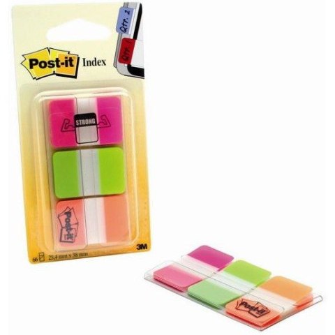 ZAKŁADKI POST-IT SILNE 25 X 38 MM 686-PGOEU (FIOLETOWE/ZIELONE/POMARAŃCZOWE) X 22 SZT Post-it