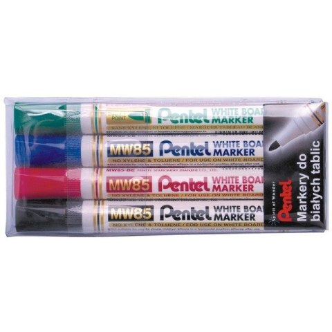 MARKER DO TABLIC SUCHOŚCIERALNYCH PENTEL MW85 MIX 4 KOL. W ETUI Pentel