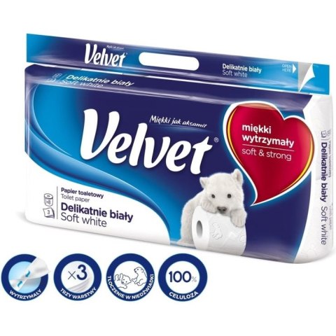 Papier toaletowy Velvet Delikatnie biały (8+2) Velvet