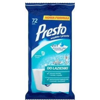 Ściereczki nasączone Presto do łazienki (72) PRESTO