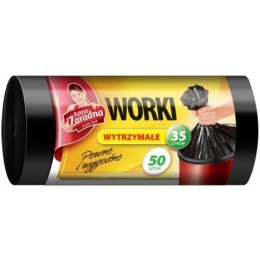 WORKI NA ŚMIECI 35 L HDPE CIENKIE CZARNE W ROLI (50) ANNA ZARADNA