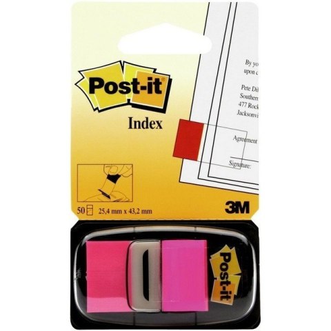 ZAKŁADKI POST-IT 25 X 43 MM 680-21 JASKRAWORÓŻOWE 50 KARTEK Post-it