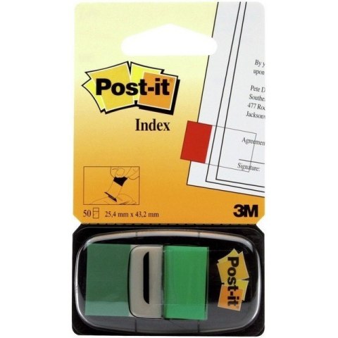 ZAKŁADKI POST-IT 25 X 43 MM 680-3 ZIELONE 50 KARTEK Post-it