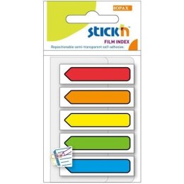 ZAKŁADKI STICK'N 12 X 45 MM STRZAŁKI 5 KOLORÓW (5 X 20) STICK'N