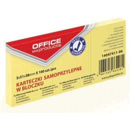 KARTECZKI OFFICE PRODUCTS 38 X 51 MM ŻÓŁTE (3 X 100) Office Products