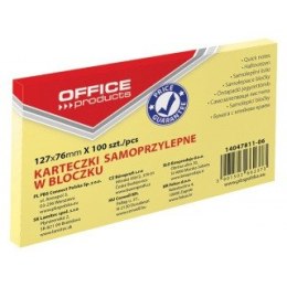 KARTECZKI OFFICE PRODUCTS 76 X 127 MM ŻÓŁTE (100) Office Products