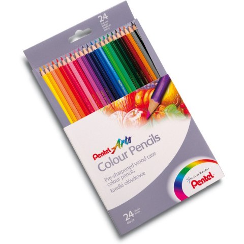 KREDKI OŁÓWKOWE PENTEL 24 KOLORY Pentel