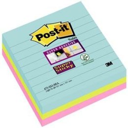 Karteczki Post-it Super Sticky 101x101mm (675-SS3-MIA) linie Miami (3x70) Post-it