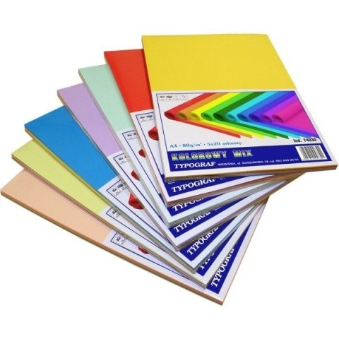 PAPIER TYPOGRAF A3/80 G NEON 25 X 4 KOLORY (100) TYPOGRAF