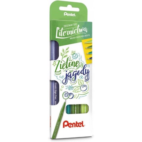 Zestaw do liternictwa Pentel Brush Sign Pen "Zielo Pentel