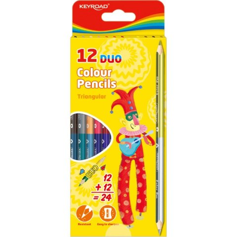 KREDKI OŁÓWKOWE KEYROAD COLOR PENCIL 24 KOLORY KEYROAD