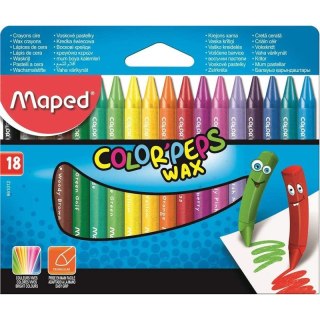 KREDKI ŚWIECOWE MAPED COLOR'PEPS WAX 18 KOLORÓW Maped