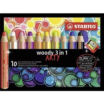 Kredki Stabilo Woody Arty 3in1 (+temperówka) 10 kolorów Stabilo