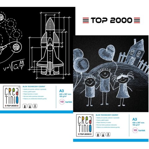 Blok techniczny Top 2000 Creatinio A3/10k czarny Top 2000