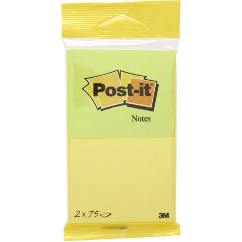 Karteczki Post-it 76x63.5mm (6720-YG) żółto-zielone (2x75) Post-it